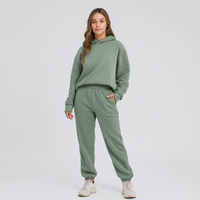 Ultimatives Komfort-Set aus Hoodie und Jogginghose – Gemütliche 2-teilige Loungewear für Frauen – Hellgrün