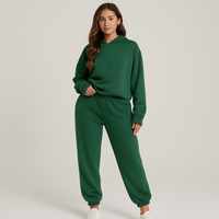Ultimatives Komfort-Set aus Hoodie und Jogginghose – Gemütliche 2-teilige Loungewear für Frauen – Grün