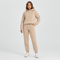 Ultimatives Komfort-Set aus Hoodie und Jogginghose – Gemütliche 2-teilige Loungewear für Frauen – Creme
