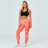 Elegante Marmor-Batik-Yoga-Leggings – Stylische und sportliche Activewear für Damen – Orange