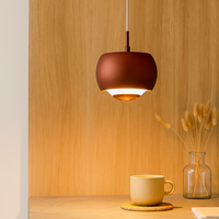 HaloForm – Minimalistische Pendelleuchte mit LED-Licht und elegantem kreisförmigem Design – Braun