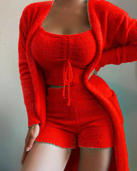 Mila Co-ord Loungewear | Ultraweiches & bequemes zweiteiliges Sommer-Set für Damen – Rot