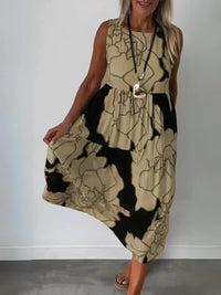 Eunice - Blumenmusterkleid – Braun