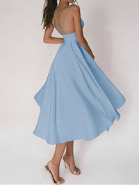 Charline - Elegantes Kleid mit V-Ausschnitt – Himmelblau