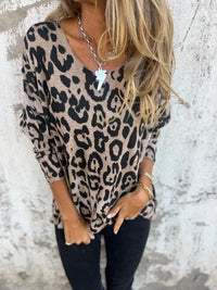 INA - PULLOVER MIT ANIMALPRINT – Khaki