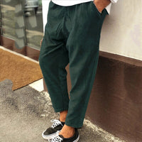 Lässige Herren Cordhose - Weites Bein - Retrostil – Grün