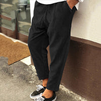 Lässige Herren Cordhose - Weites Bein - Retrostil – Schwarz