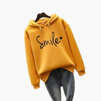 Damen Hoodie mit Kapuze und Frontprint – Gelb
