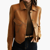 Damen Jacke Braun mit langen Ärmeln – Braun