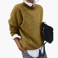 Damen Rundhalspullover mit Langarm – Khaki
