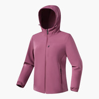 Damen Softshelljacke mit Kapuze und Reißverschluss – Rot