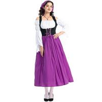 Damen Besticktes Traditionelles Dirndl Kleid | Midi – Lila
