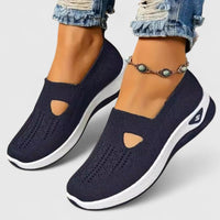 Damen Slip-On Sneaker mit Orthopädischer Arch Support und Atmungsaktivem Mesh für Walking und Alltag – Dunkelblau