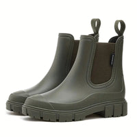 Damen Wasserdichte Slip-On Chelsea Stiefel mit Komfort und Schutz – Grün