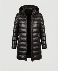 Damen Winterjacke Ultraleicht Slim-Fit Daunenjacke mit Kapuze für kalte Tage – Schwarz