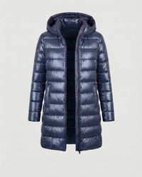 Damen Winterjacke Ultraleicht Slim-Fit Daunenjacke mit Kapuze für kalte Tage – Blau