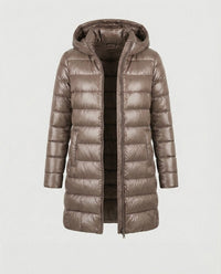 Damen Winterjacke Ultraleicht Slim-Fit Daunenjacke mit Kapuze für kalte Tage – Khaki
