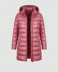Damen Winterjacke Ultraleicht Slim-Fit Daunenjacke mit Kapuze für kalte Tage – Rosa