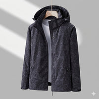 Damen Winterjacke Wasserdicht Gefüttert Outdoorjacke mit Verstellbarer Kapuze – Schwarz