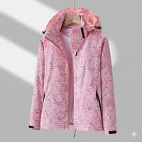 Damen Winterjacke Wasserdicht Gefüttert Outdoorjacke mit Verstellbarer Kapuze – Rosa