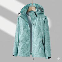 Damen Winterjacke Wasserdicht Gefüttert Outdoorjacke mit Verstellbarer Kapuze – Grün