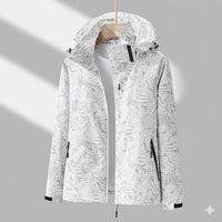 Damen Winterjacke Wasserdicht Gefüttert Outdoorjacke mit Verstellbarer Kapuze – Grau