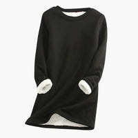 Damen Pullover mit Rundhalsausschnitt und langen Ärmeln – Schwarz