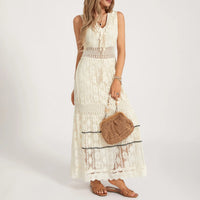 Crissy - Elegantes Boho-Kleid – Beige