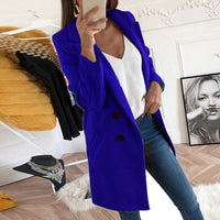 Yierla | Neue Mode Langärmeliger Straßenkleidung Wollblazer – Blau