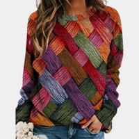 Bunter Strickpullover für Damen | Lässig – Orange