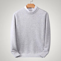 Maximilian | Herren Klassischer Rundhals-Strickpullover – Grau