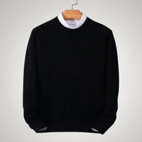 Maximilian | Herren Klassischer Rundhals-Strickpullover – Schwarz