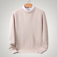 Maximilian | Herren Klassischer Rundhals-Strickpullover – Beige