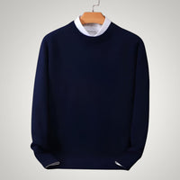 Maximilian | Herren Klassischer Rundhals-Strickpullover – Marine