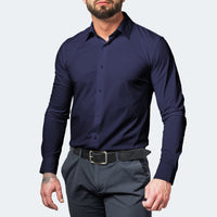 Jonathan | Herren Knitterfreies Stretchhemd – Marine