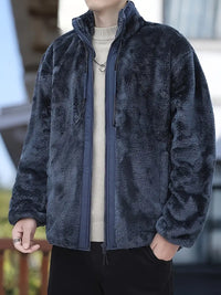 Lialyn | Herren Fashion Casual Pullover Jacke, Polyester Fleece – Dunkelgrau