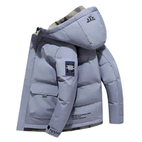 Renji | Herrenjacke mit fester Kapuze, dick und warm – Grau