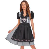 Dirndlkleid Damen Schwarz – Elegantes Dirndl Kaufen Für Jede Gelegenheit, Zeitlose Eleganz Und Hoher Tragekomfort – Grau/Schwarz