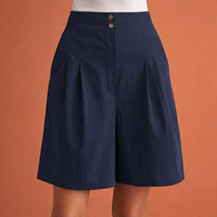 Hoch taillierte, weite Shorts für Damen mit eleganter Passform | Zafina – Dunkelblau