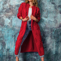 Laura | Lange Strickjacke Trenchstil – Rot