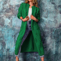 Laura | Lange Strickjacke Trenchstil – Grün