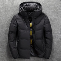 Warme Herren-Winterjacke mit Daunenfüllung – Schwarz