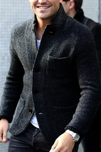 Herren Daunen Blazer | Elegant und Warm | Knopfleiste – Schwarz