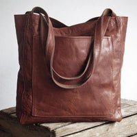 Elegante Damenhandtasche aus stilvollem PU-Material – Dunkelbraun