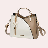 Elegante Damenhandtasche aus stilvollem veganem Leder – Khaki