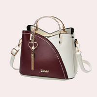 Elegante Damenhandtasche aus stilvollem veganem Leder – Bordeaux
