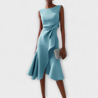 Elegantes Asymmetrisches Midikleid Damen – Festliche Kleider Für Hochzeitsgäste Und Besondere Anlässe – Hellblau