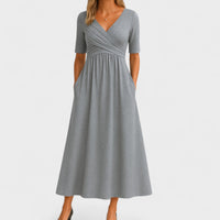 Elegantes Midi Kleid für Frauen – Zeitloser Stil für jeden Anlass – Grau