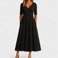 Elegantes Midi Kleid für Frauen – Zeitloser Stil für jeden Anlass – Schwarz
