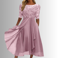 Elegantes Spitzenkleid Damen – Festliche Kleider für Hochzeitsgast und Besondere Anlässe – Rosa